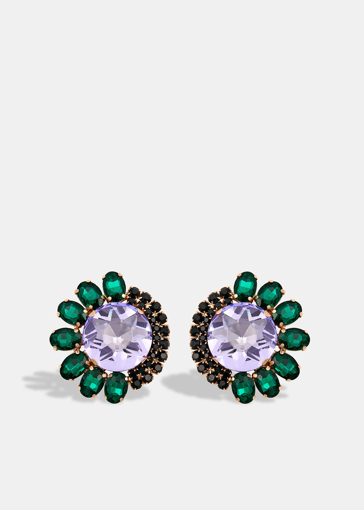 Green and store black earrings