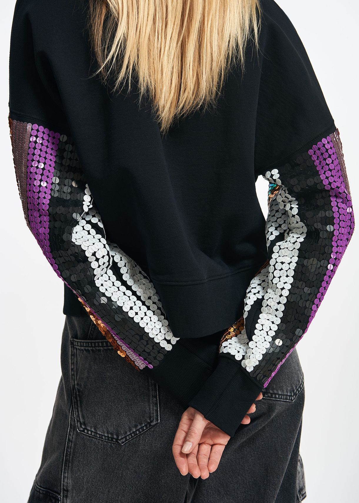 Purple clearance sequin sweater