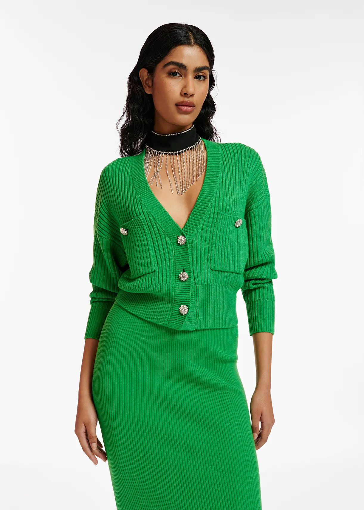 Green midi skirt by Essentiel Antwerp - No Fear of Fashion