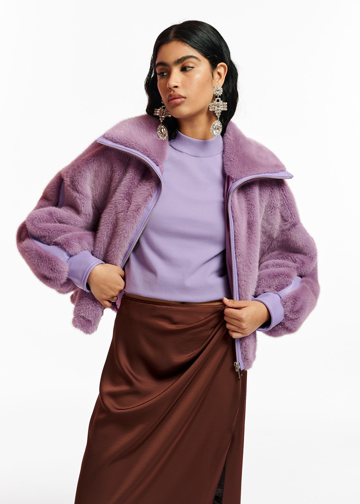 Faux fur clearance lilac coat