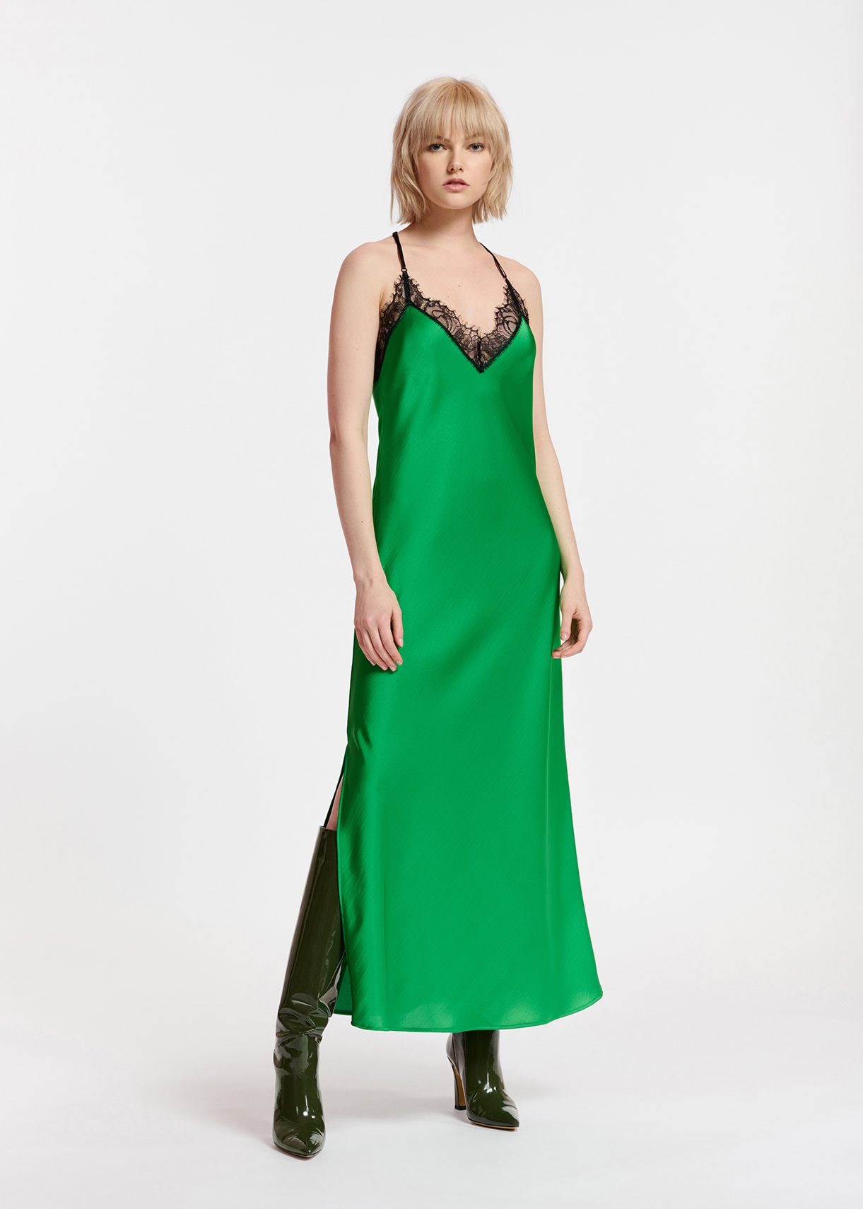 Groene discount maxi dress