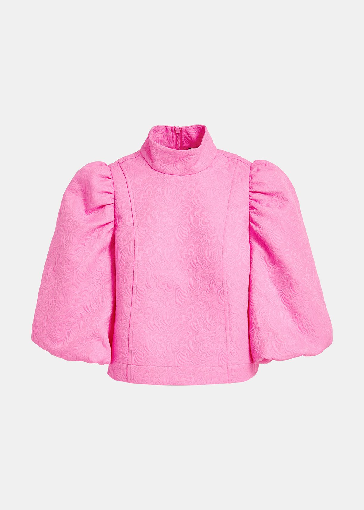 Pink puff sleeve online top