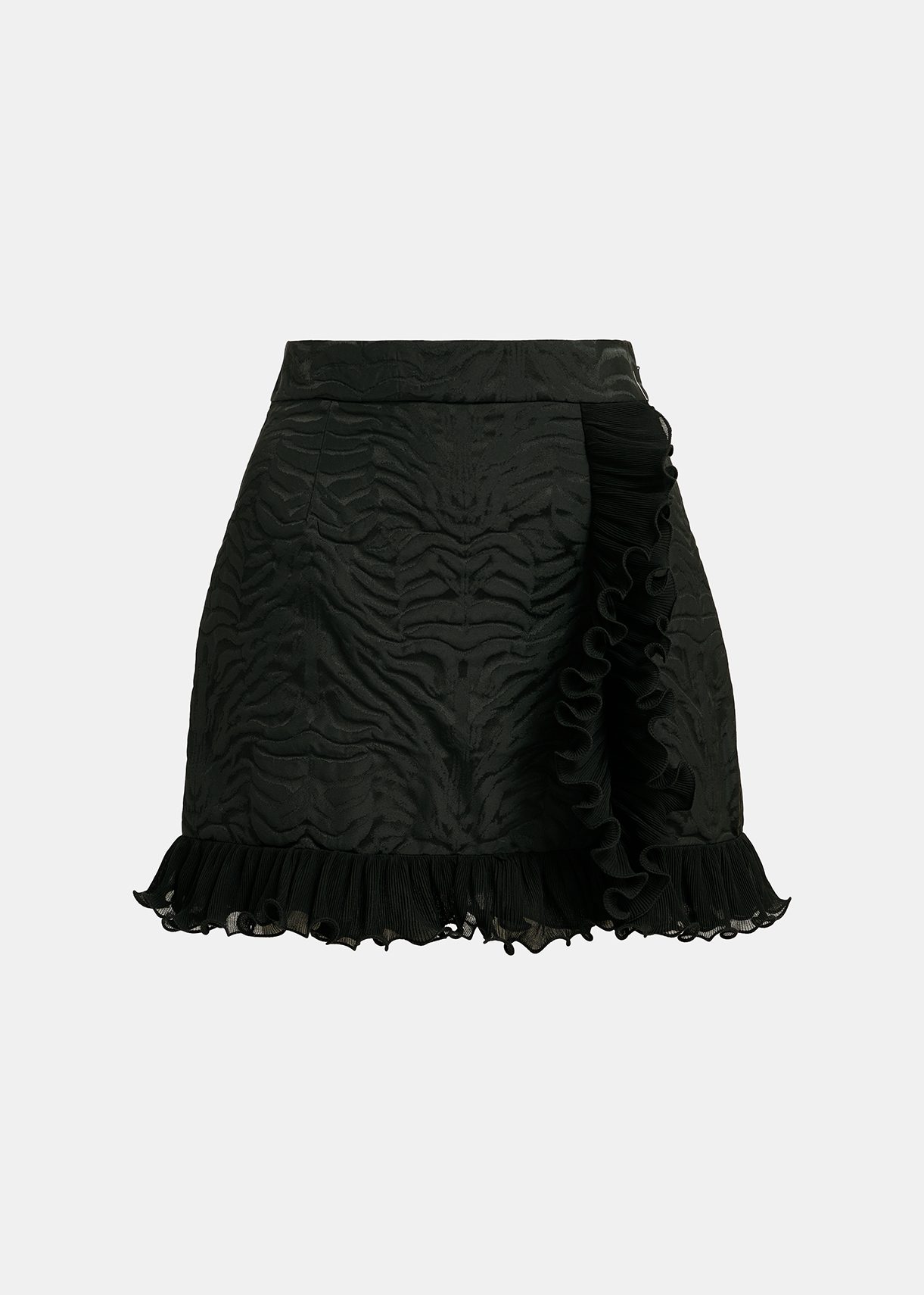 Black mini skirt with ruffle | Essentiel Antwerp Europe