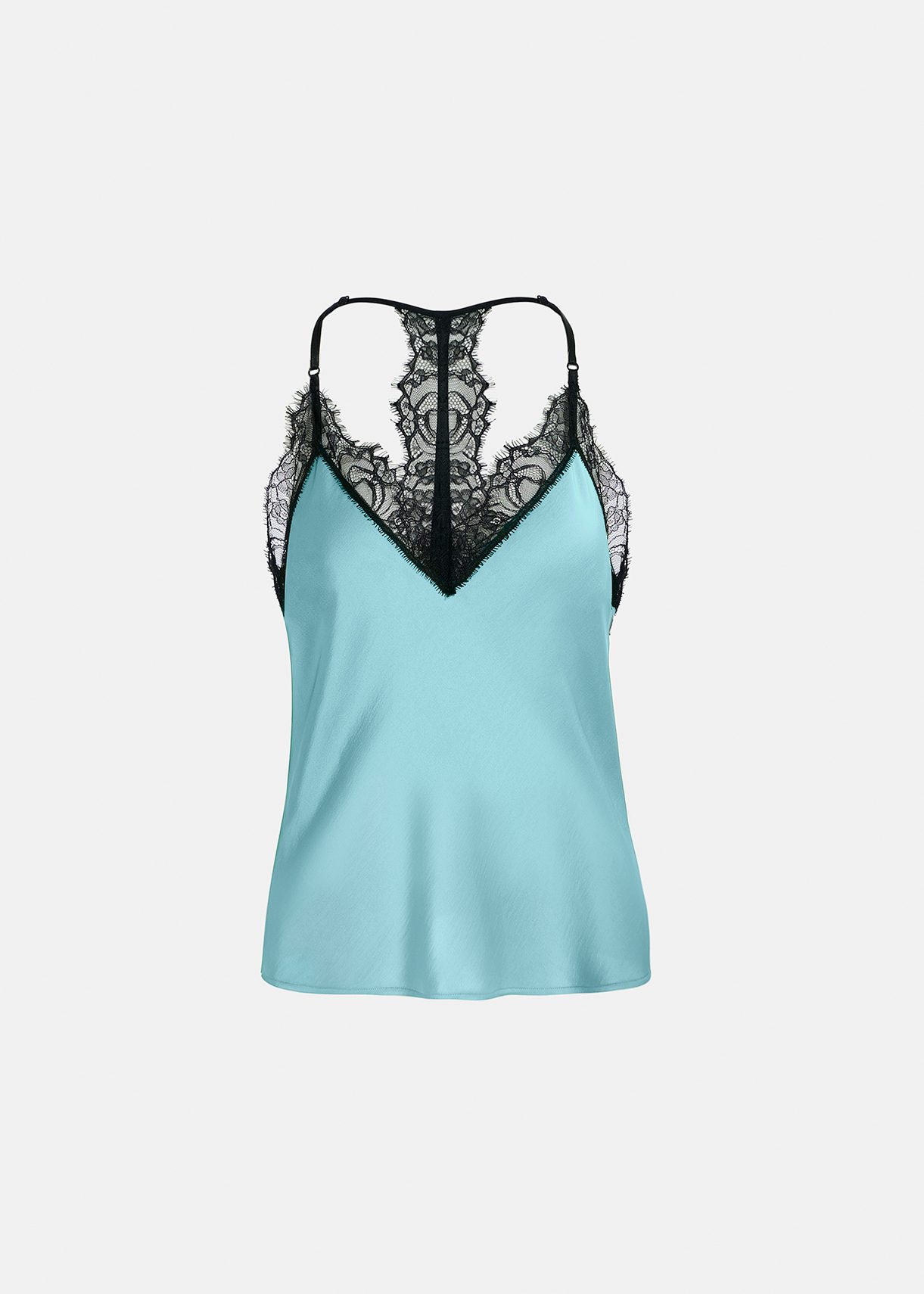 Light blue lace-trimmed camisole