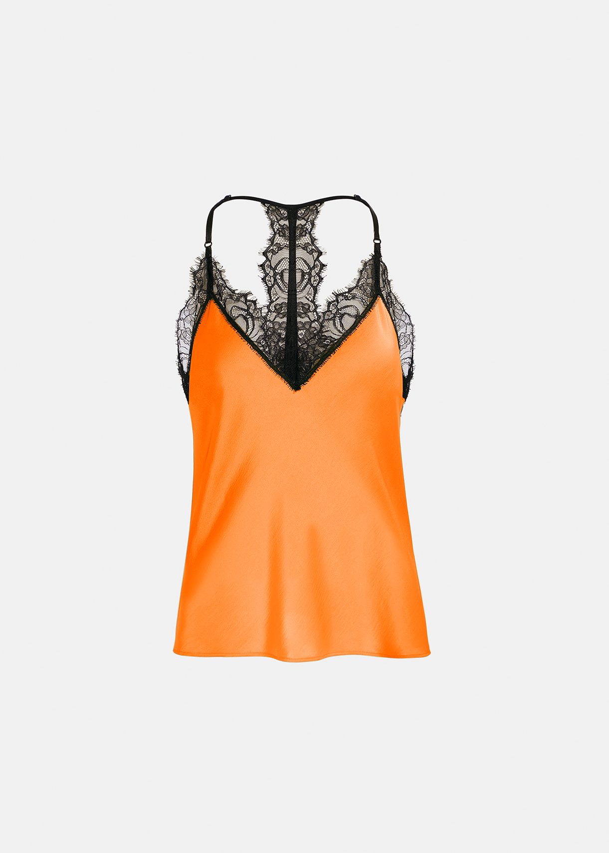 Orange lace-trimmed camisole