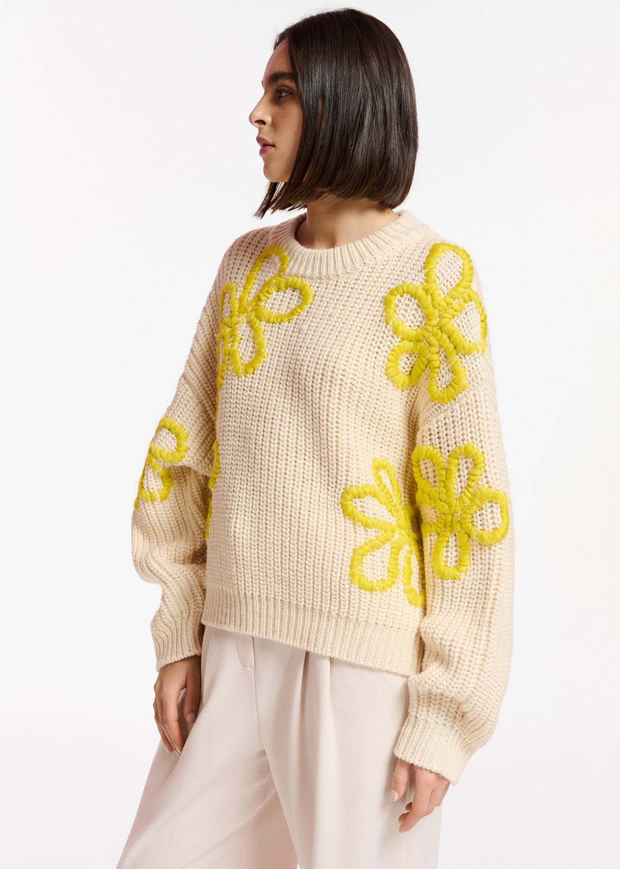 Yellow deals floral sweater