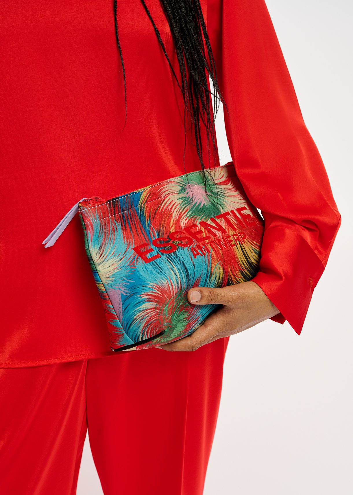 Multicolor abstract printed pouch | Essentiel Antwerp United States