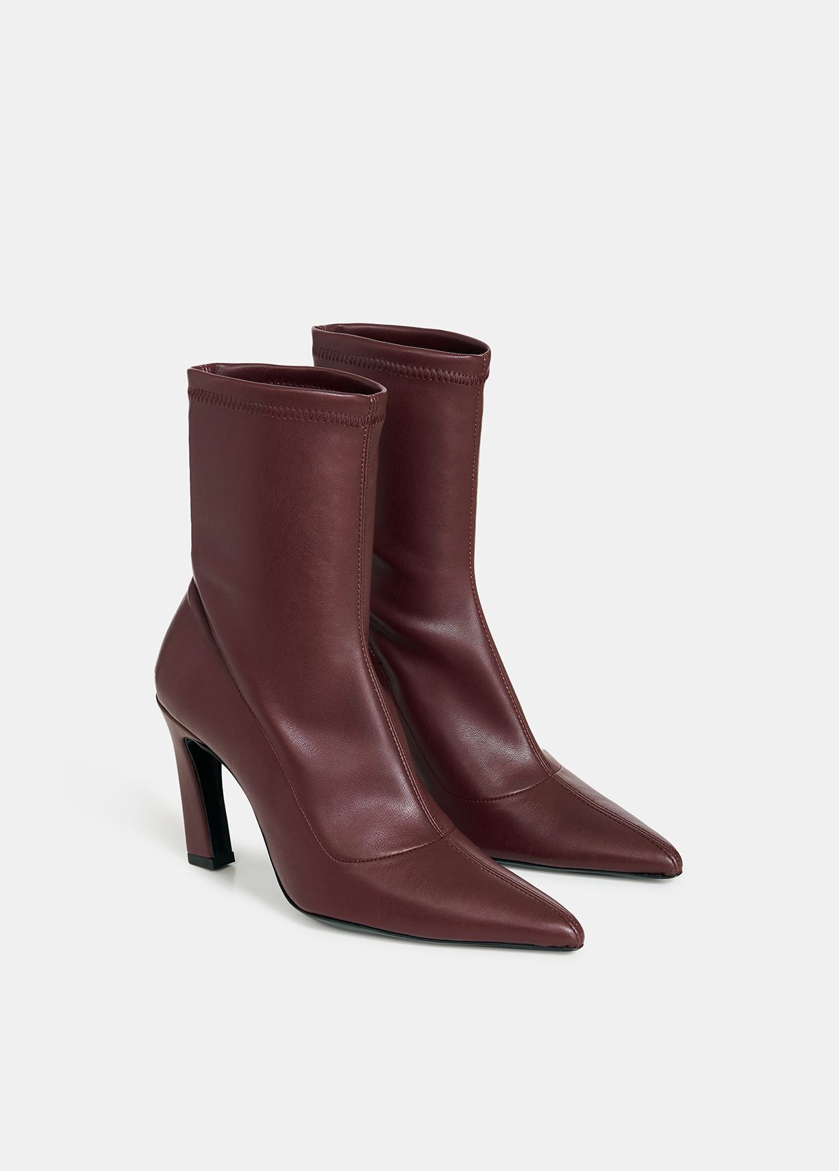 Burgundy leather outlet booties