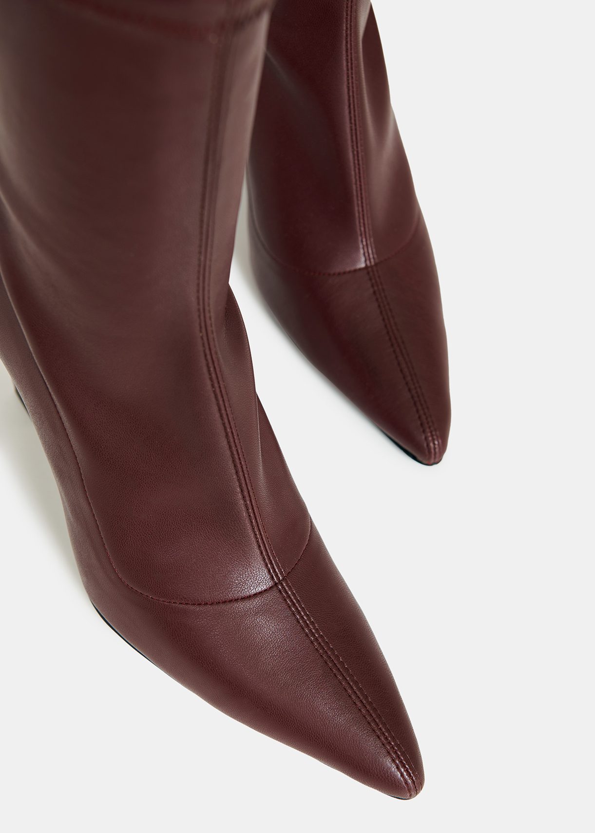 Maroon leather outlet booties