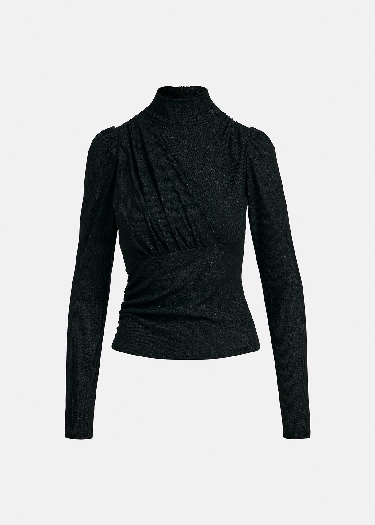 Ruched turtleneck outlet top