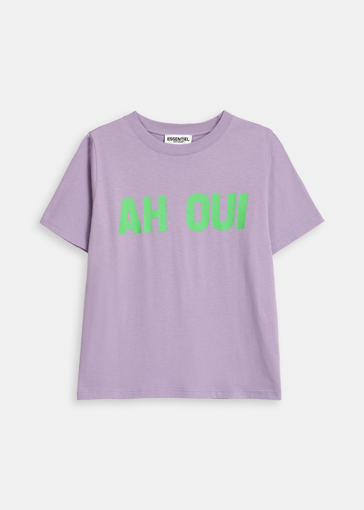 Lila T-Shirt aus Bio-Baumwolle mit Text-Print