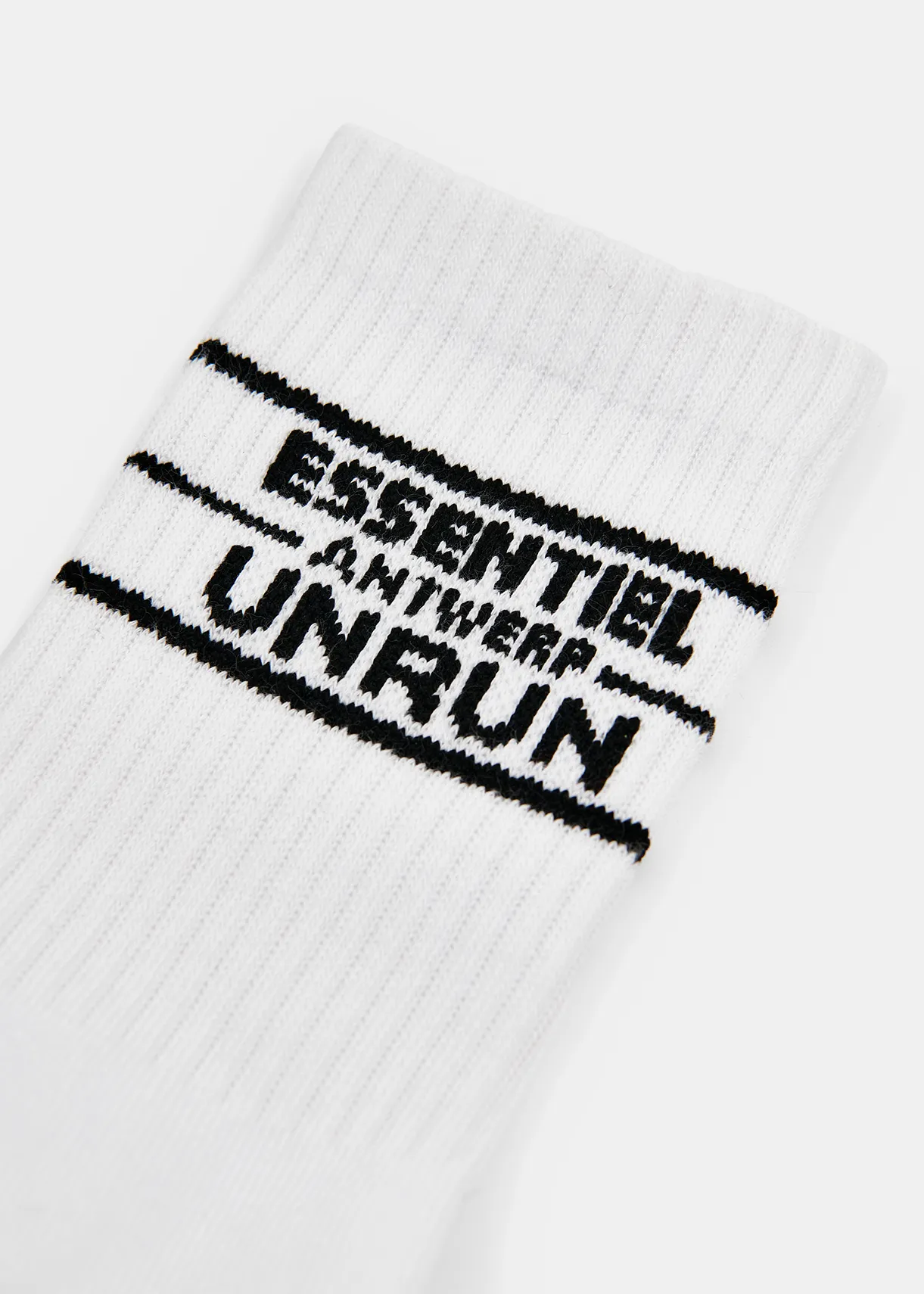 Chaussettes blanches côtelées avec logo - collaboration avec UNRUN