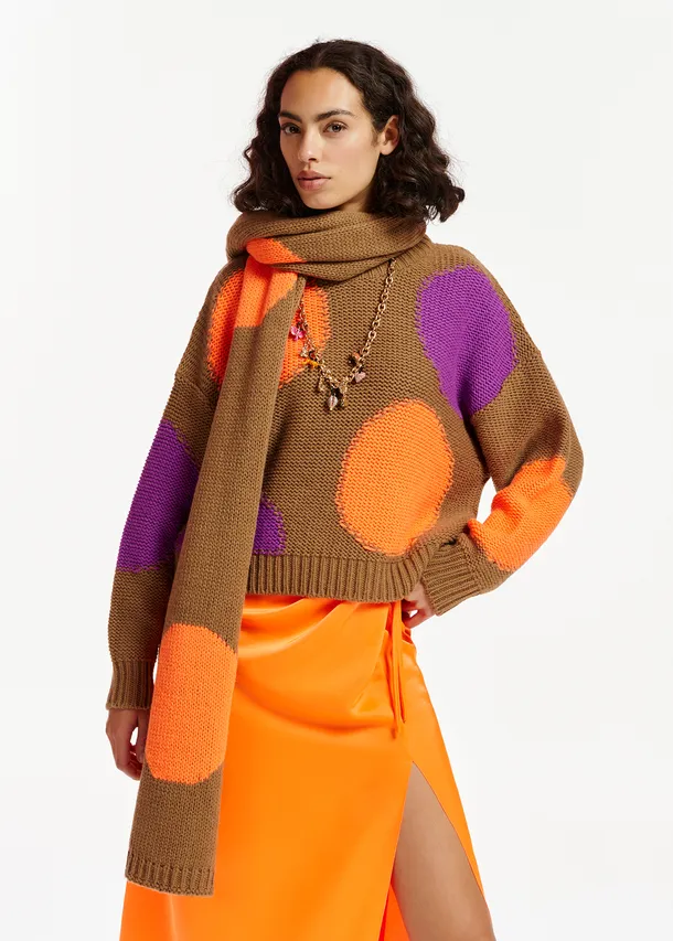 Orange rib-knitted sweater - Essentiel Antwerp - EU store