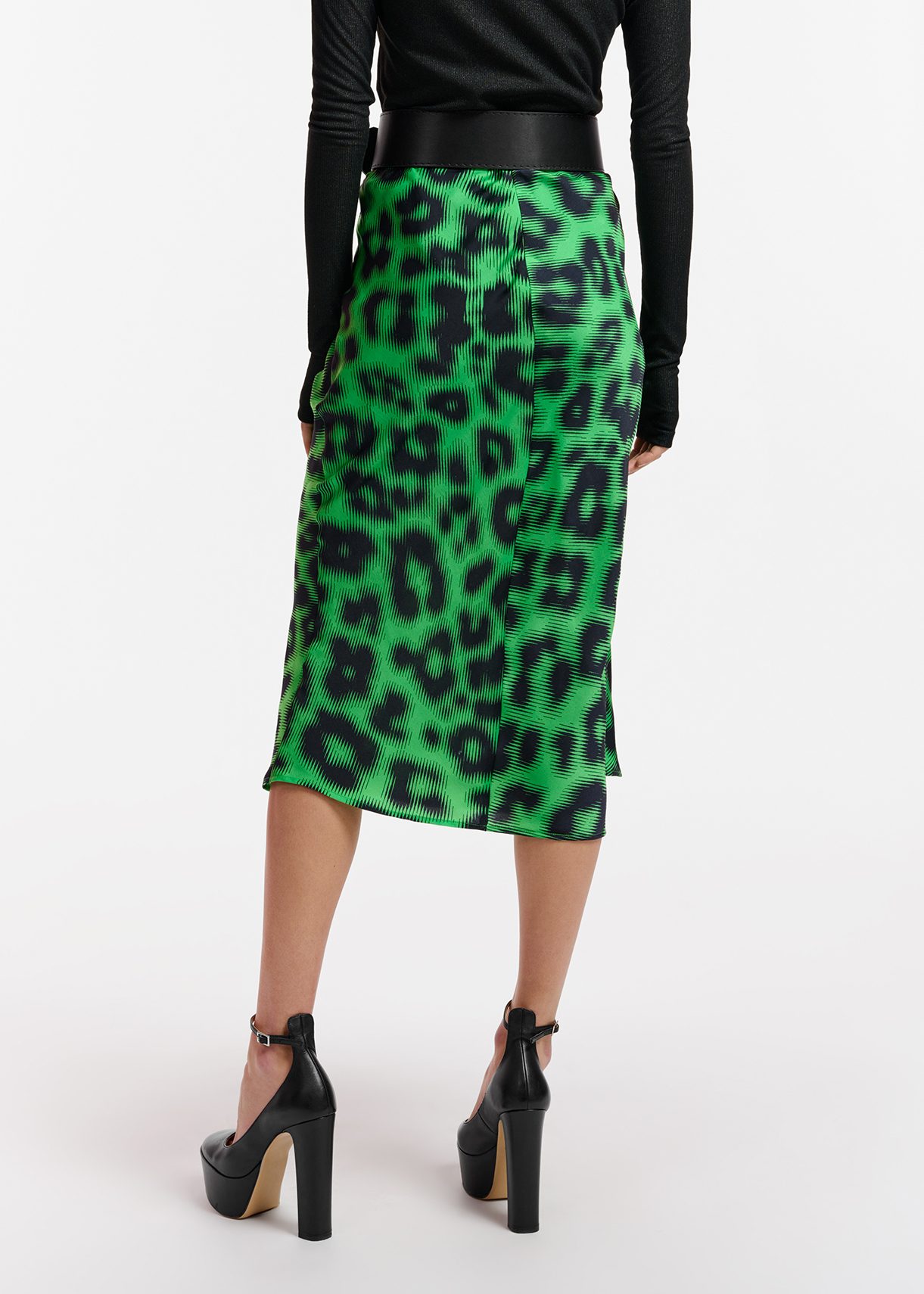 Green leopard clearance print pencil skirt