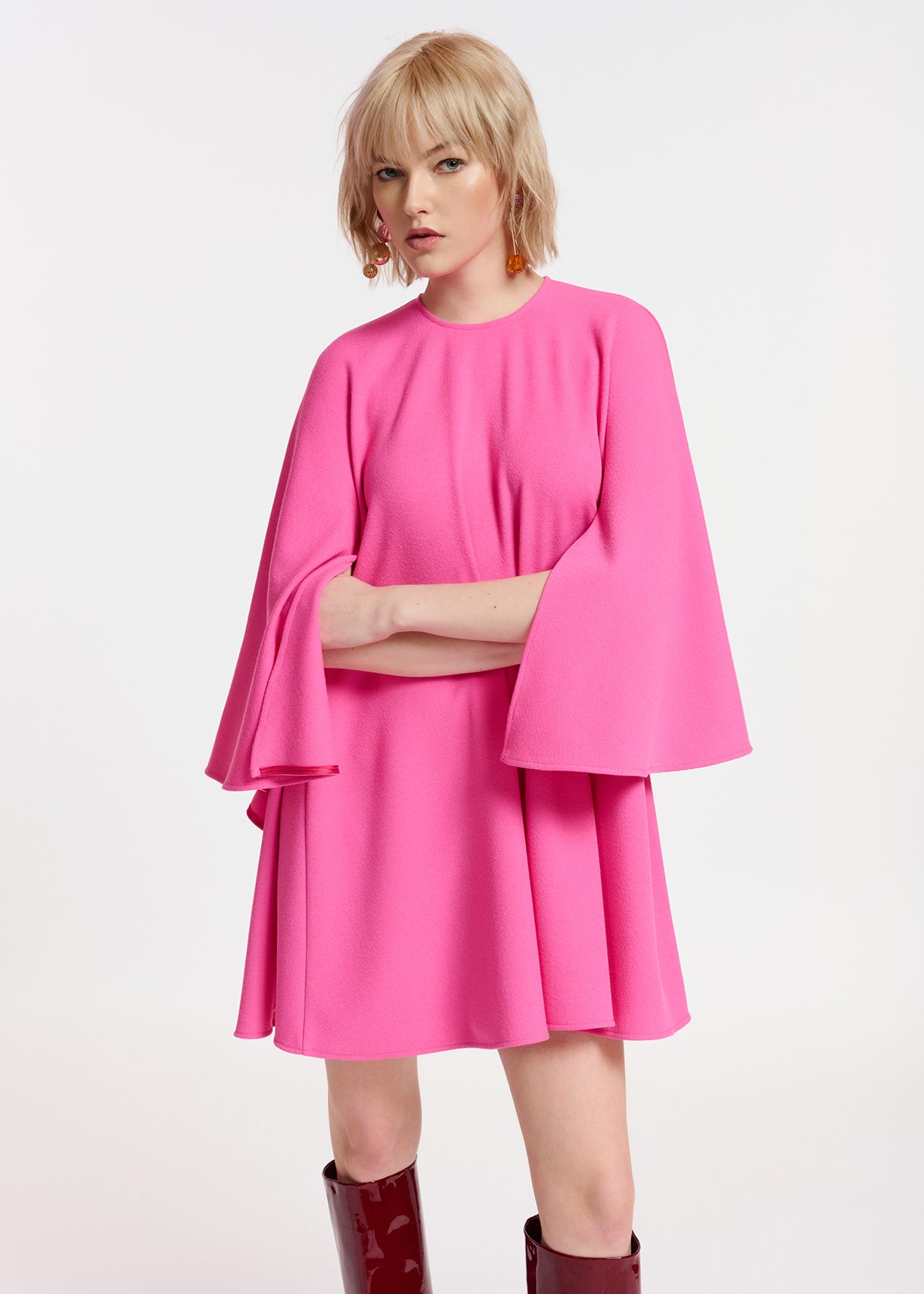 A line mini sales dress with sleeves