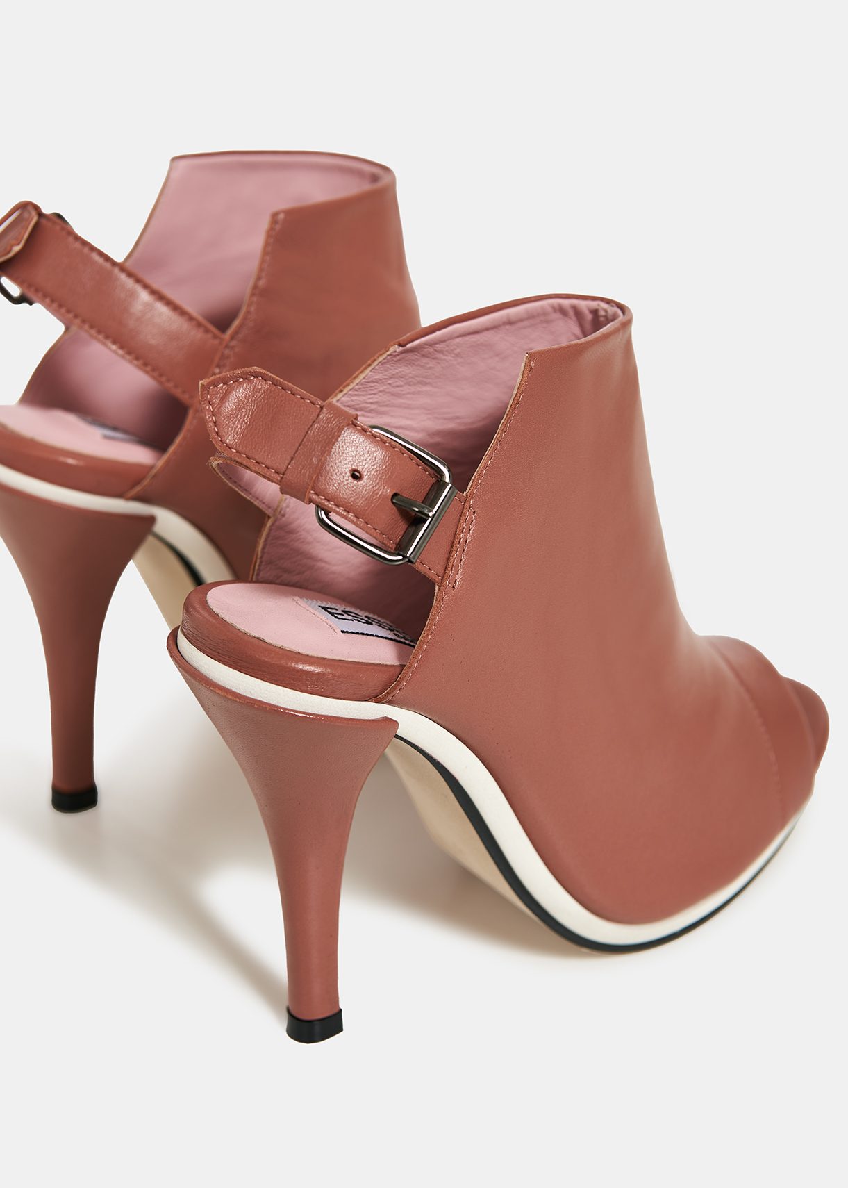 Brown leather mules clearance heels