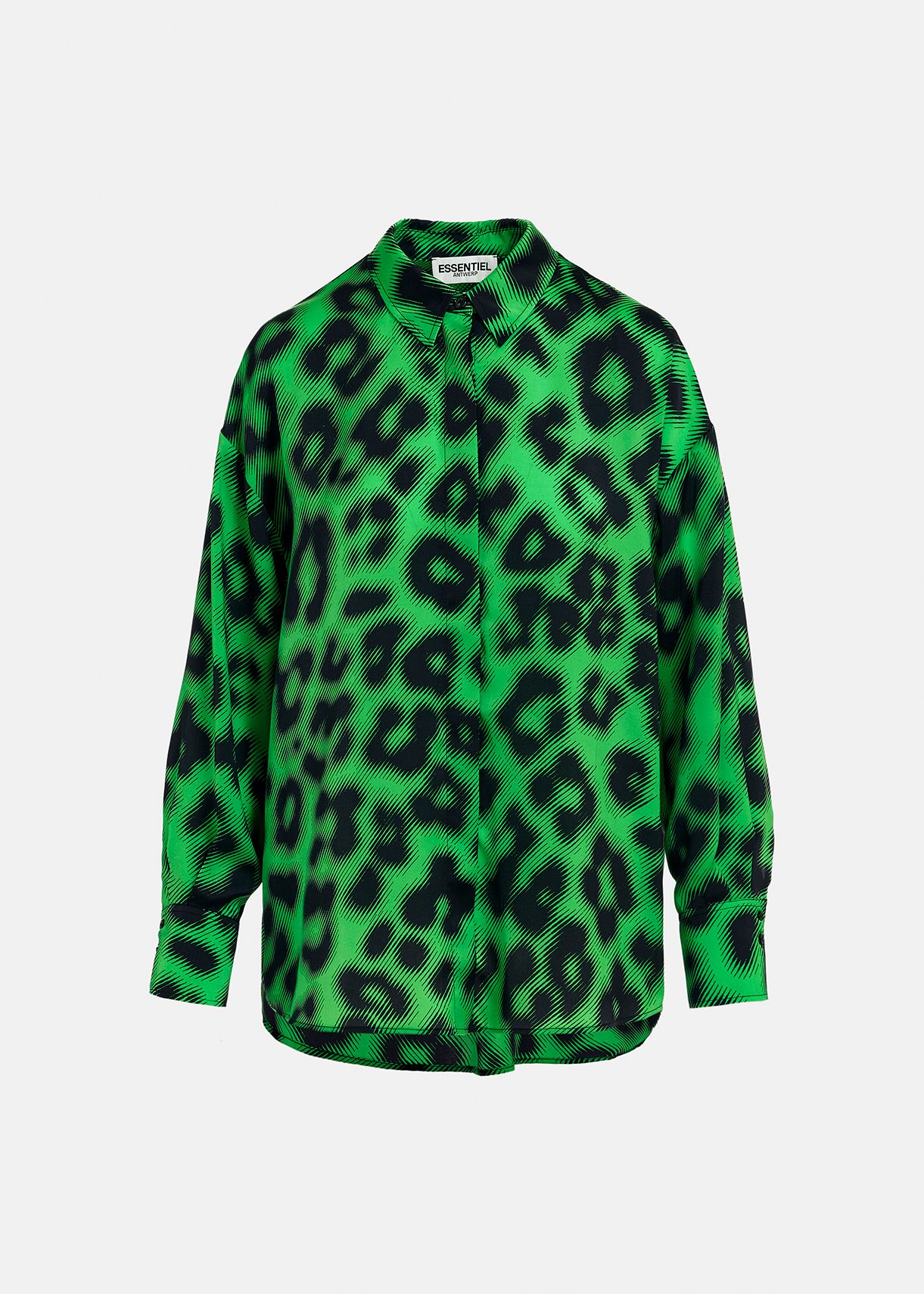 Green shirt with leopard print