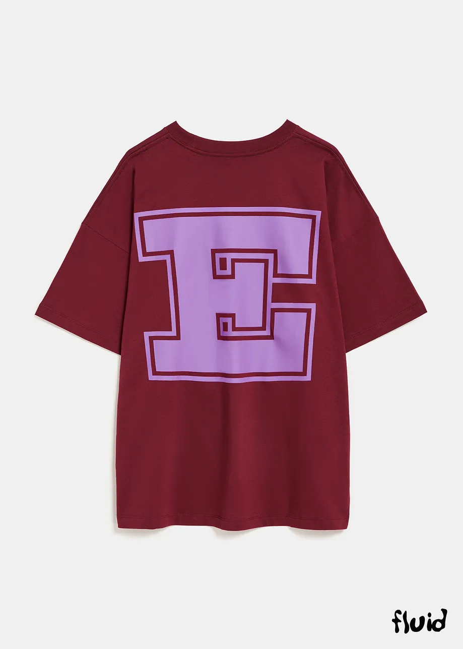 Maroon organic cotton T-shirt 