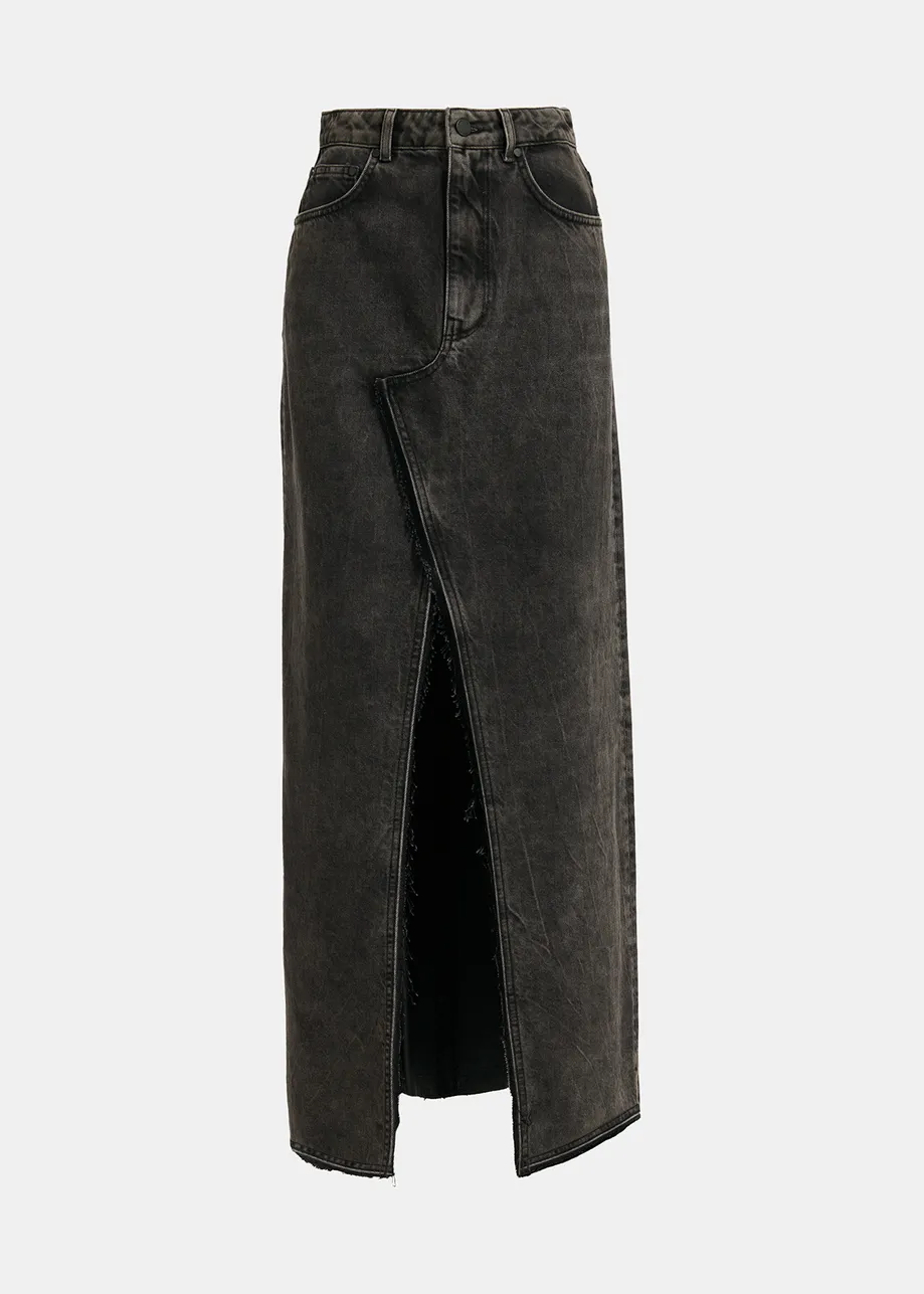 Jupe maxi en denim noir