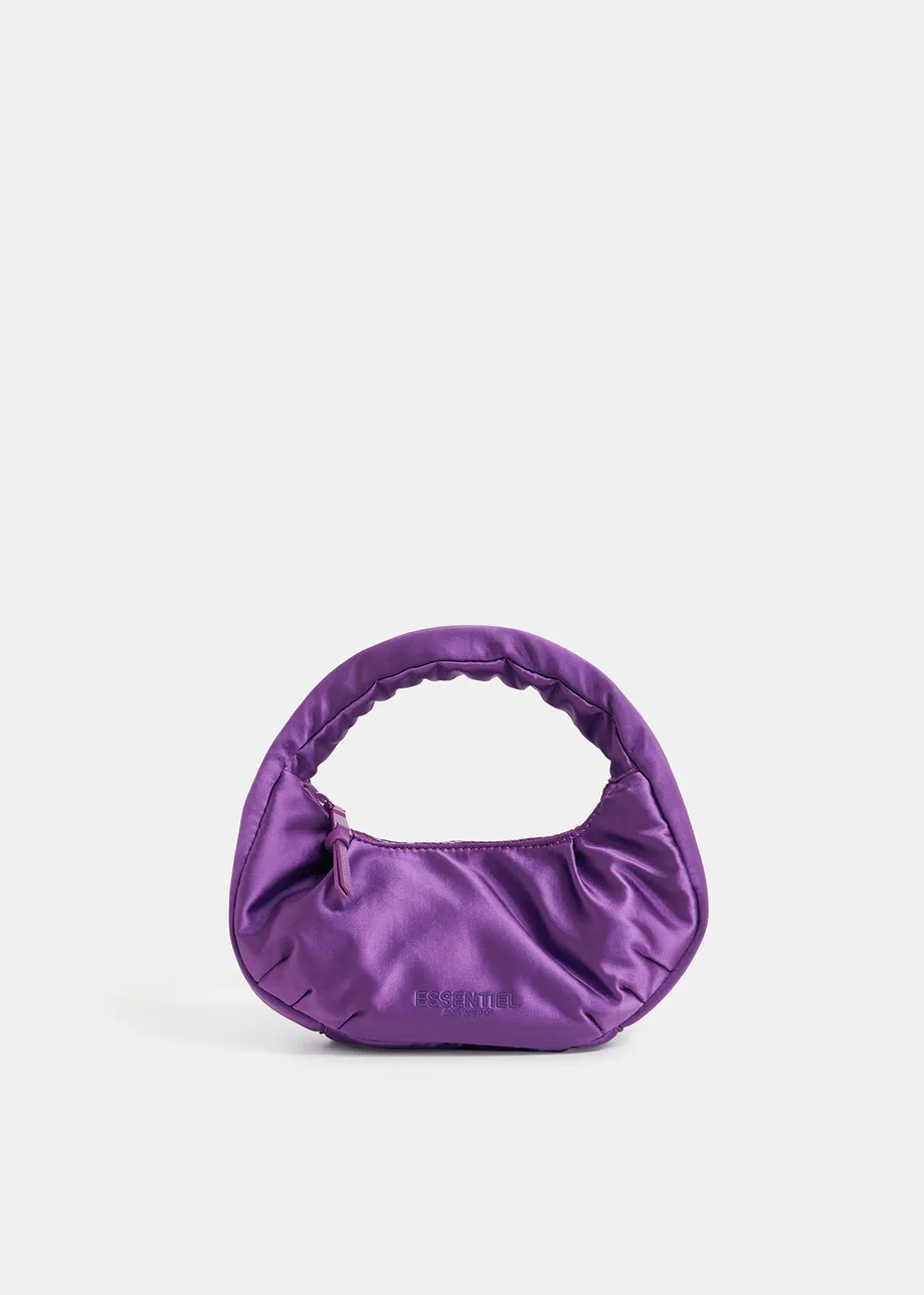 Purple satin handbag