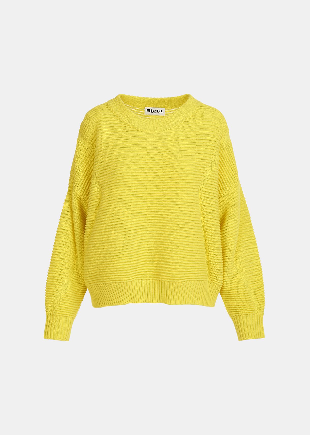 Yellow rib-knitted sweater