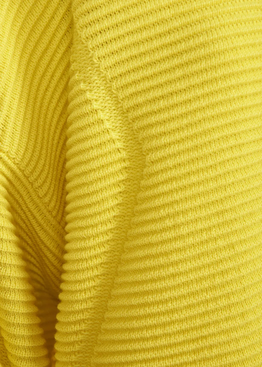 Yellow rib-knitted sweater | Essentiel Antwerp United States