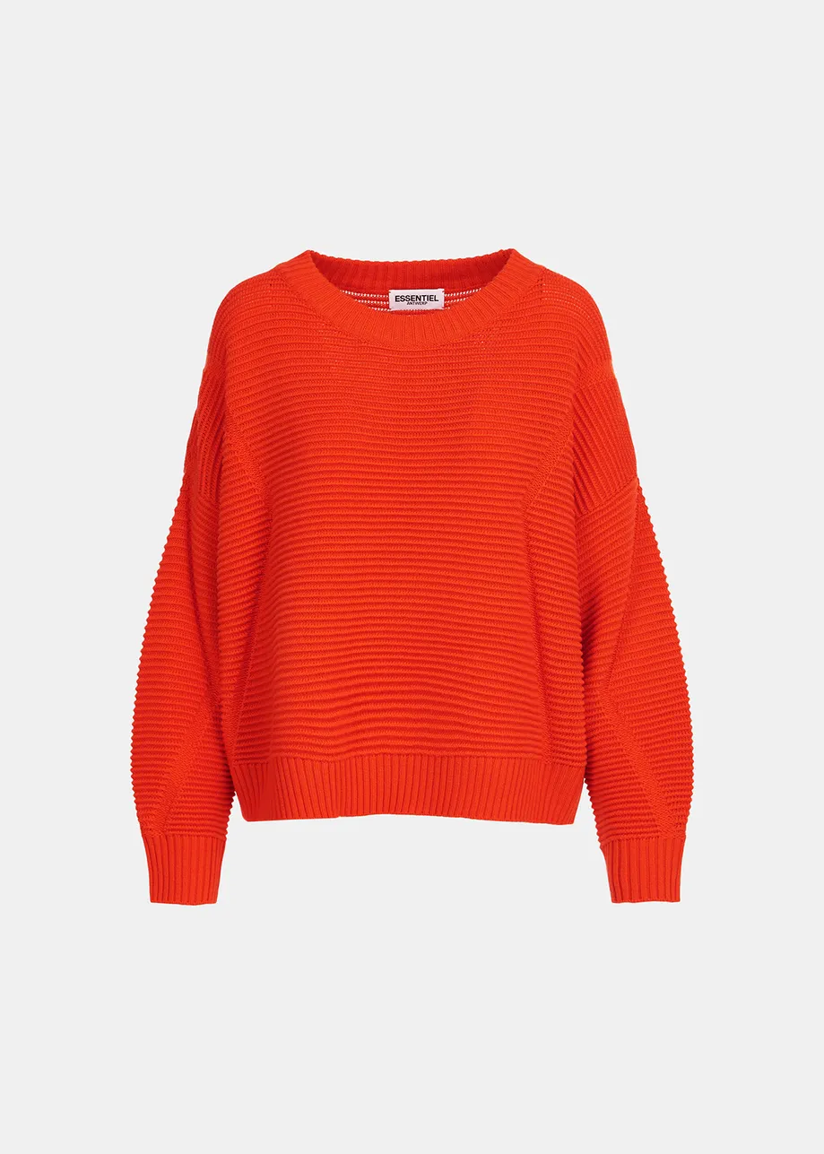 Pull en tricot côtelé orange