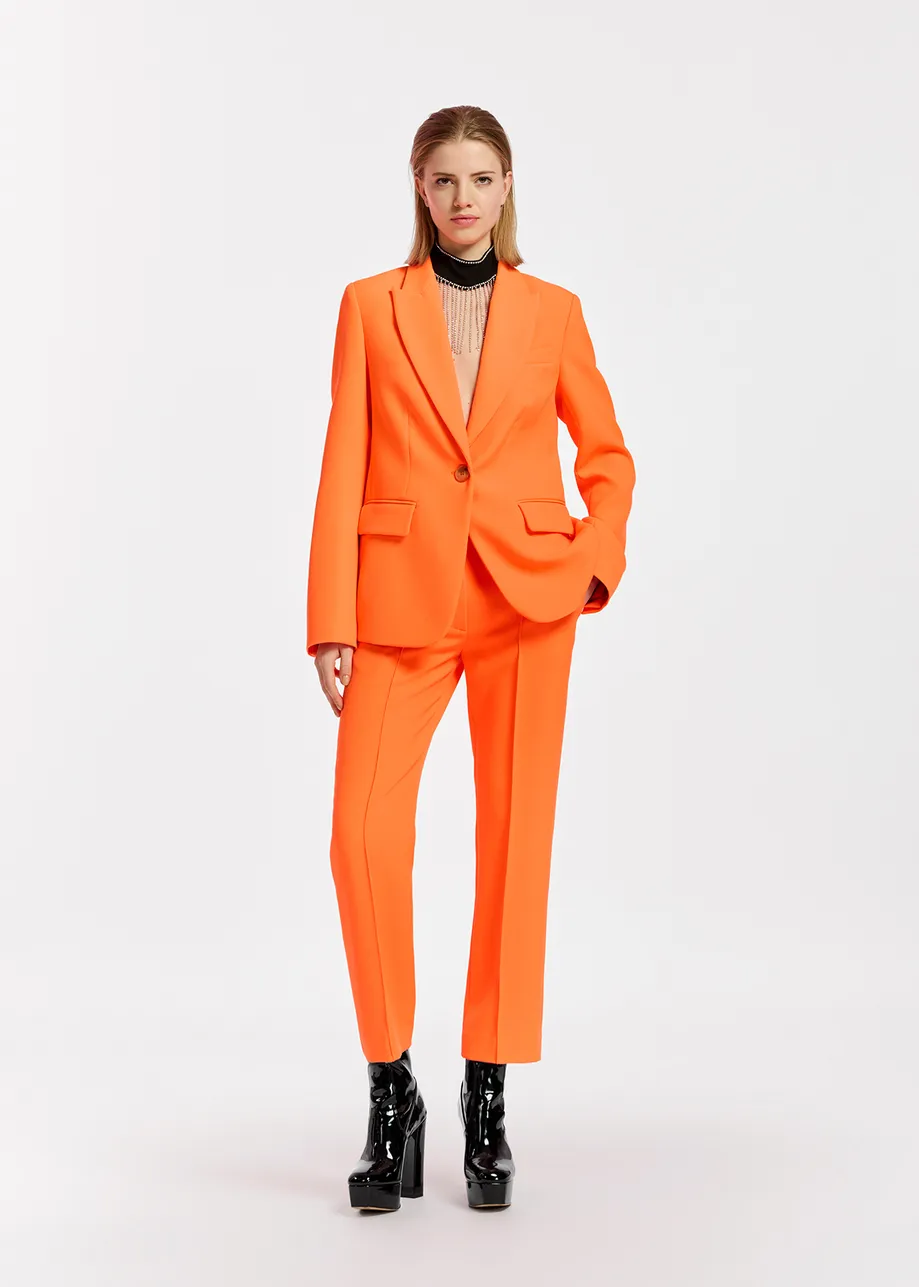 Orange tapered-leg pants