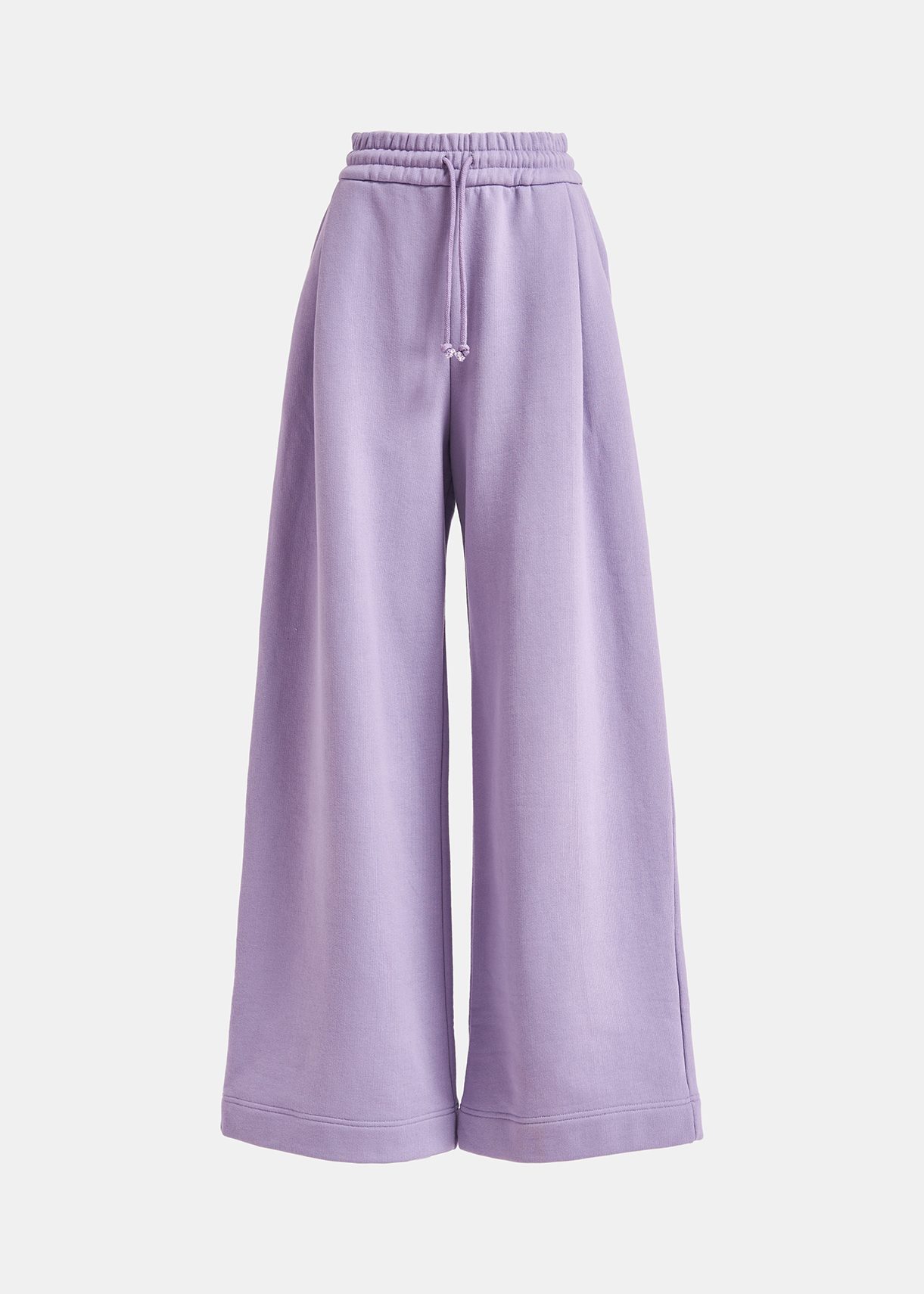 Lilac wide-leg cotton-jersey sweatpants