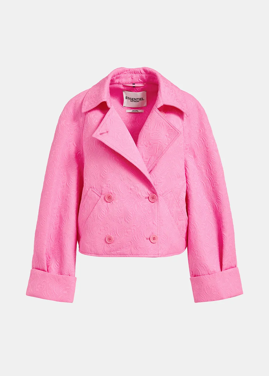 Pink jacquard double-breasted jacket