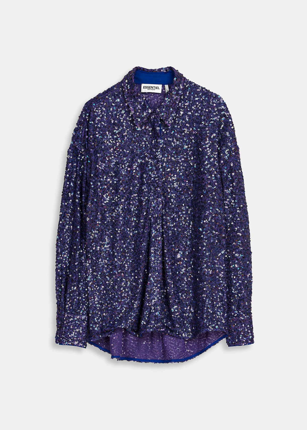 Indigo sequin-embellished shirt