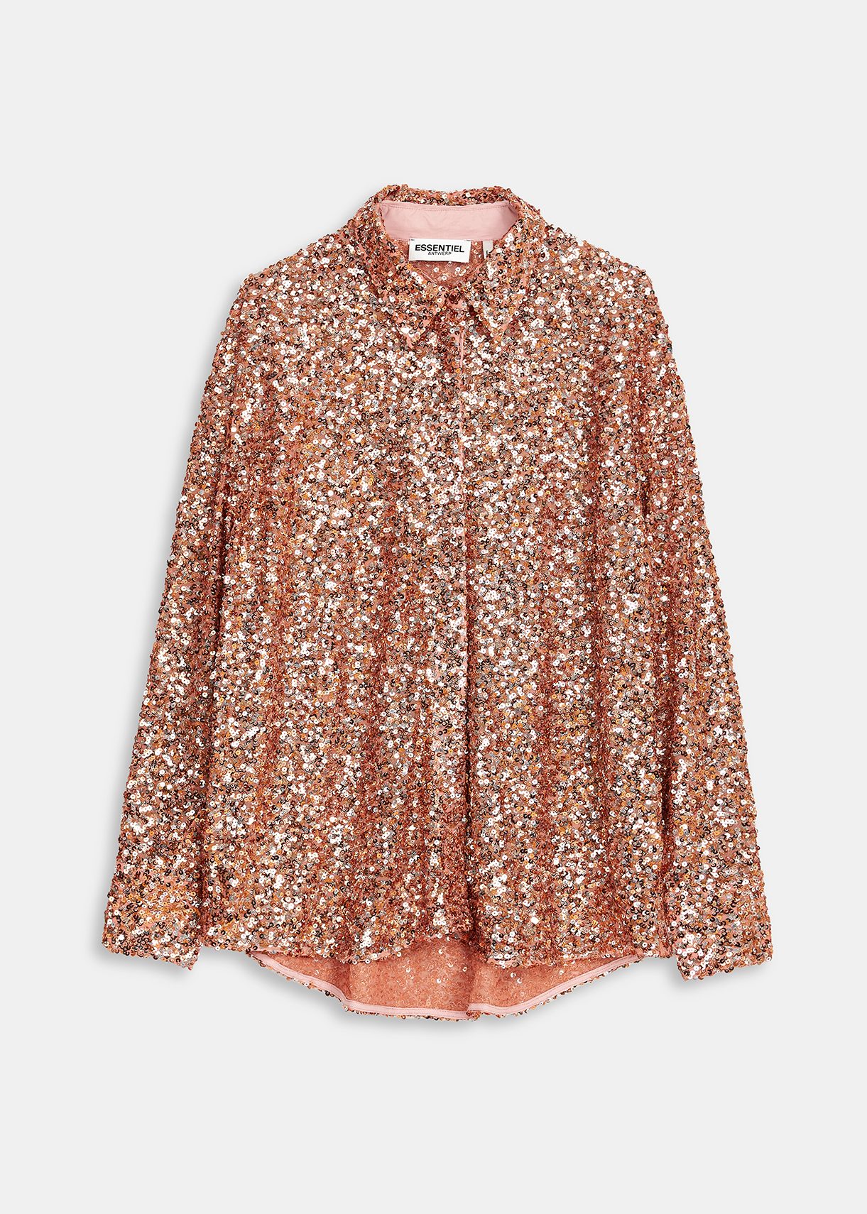 Orange sequin-embellished shirt