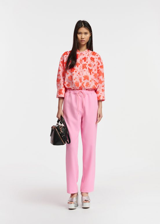 Light pink tapered-leg pants