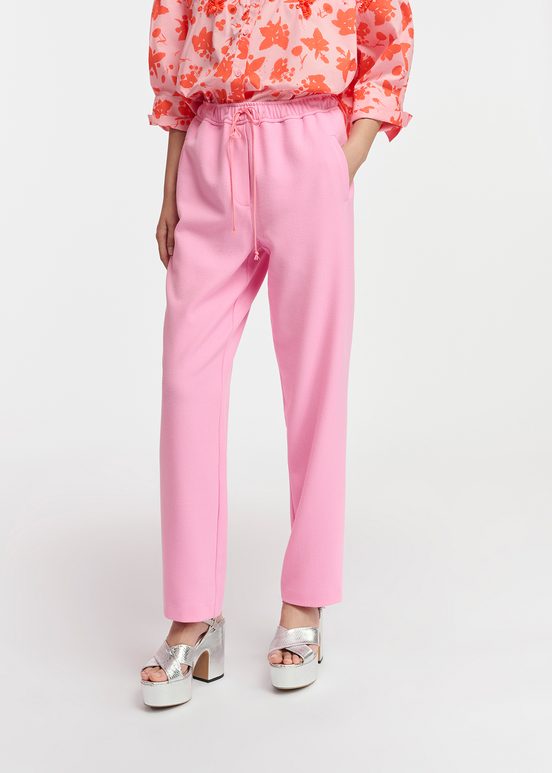 Light pink tapered-leg pants