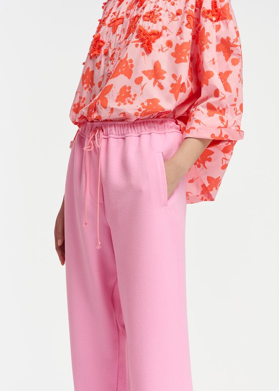 Light pink tapered-leg pants