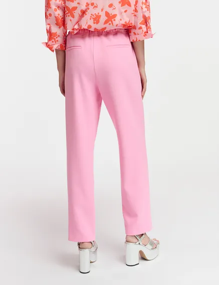 Light pink tapered-leg pants