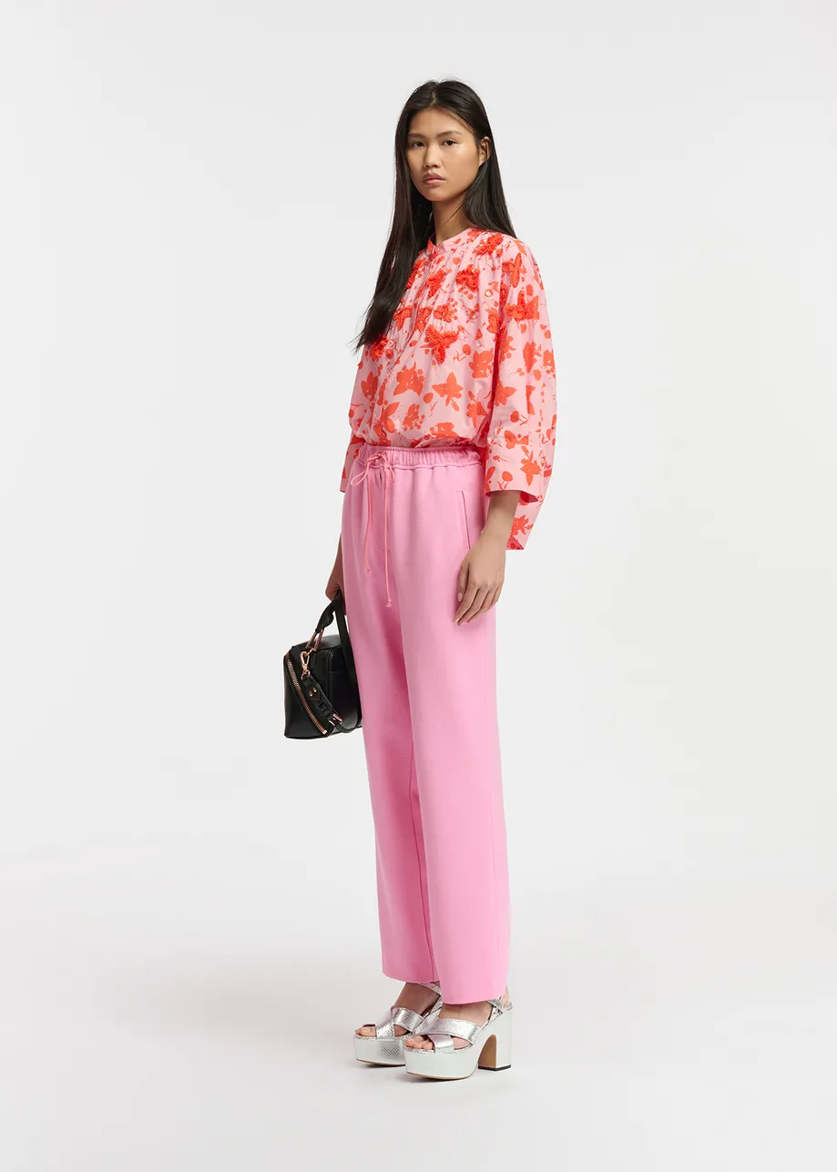 Light pink tapered-leg pants