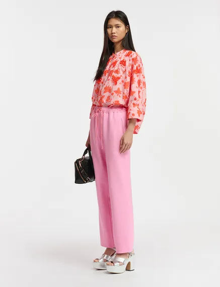 Light pink tapered-leg pants