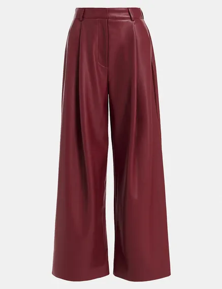 Bordeaux broek in faux leer