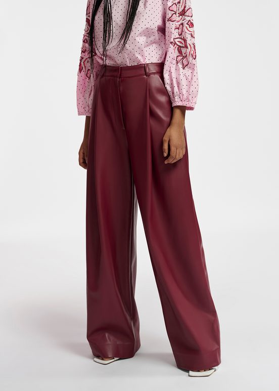 Bordeaux broek in faux leer