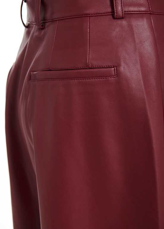 Burgundy faux leather pants