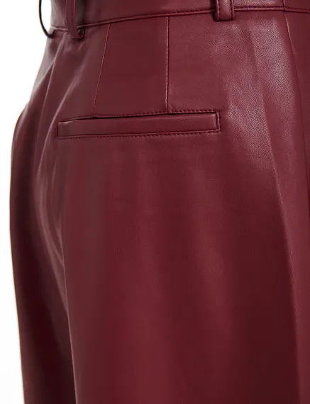 Bordeaux broek in faux leer