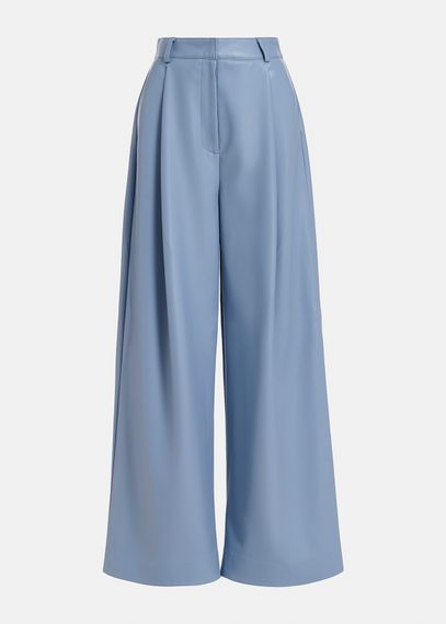 Pantalon en faux cuir bleu poudre