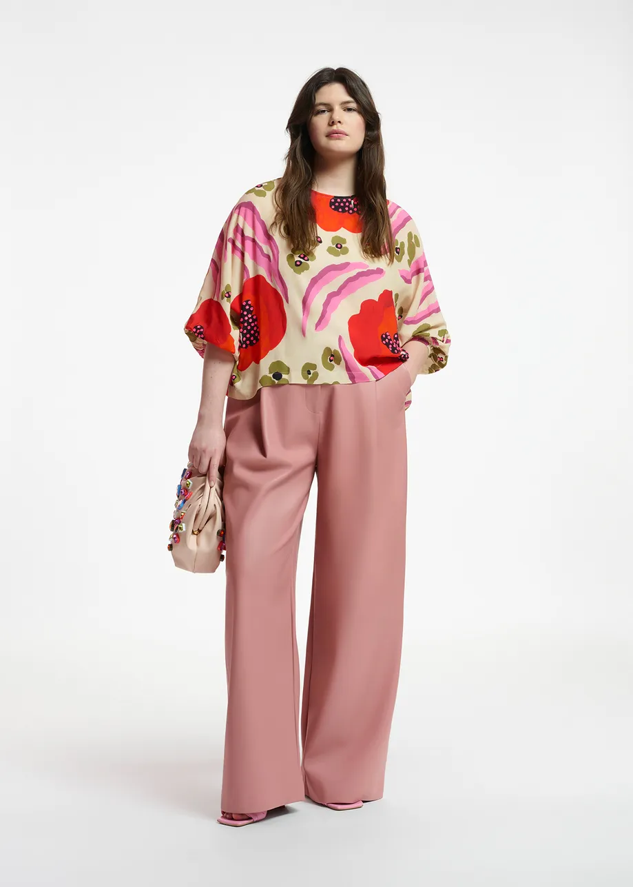 Vintage pink faux leather pants