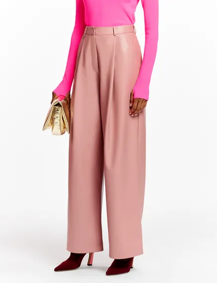 Vintage pink faux leather pants