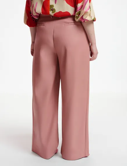 Pantalon en faux cuir vieux rose