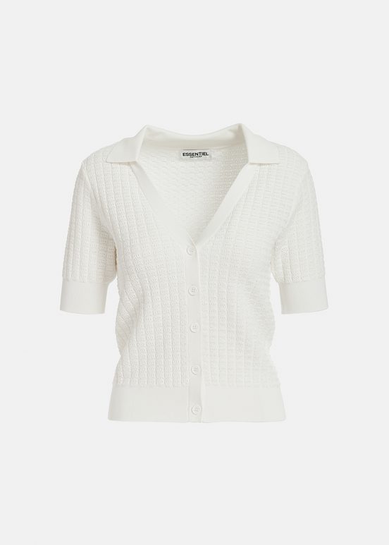 Off-white knitted V-neck top