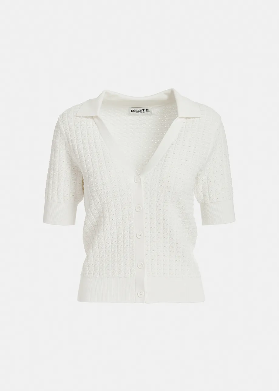 Off-white knitted V-neck top