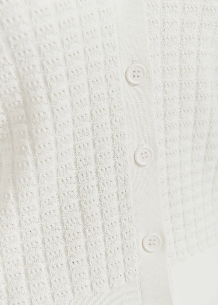 Off-white knitted V-neck top