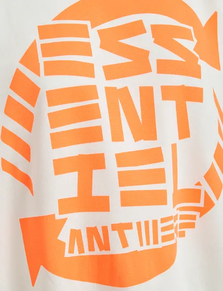 Off-white organic cotton sweatshirt with print